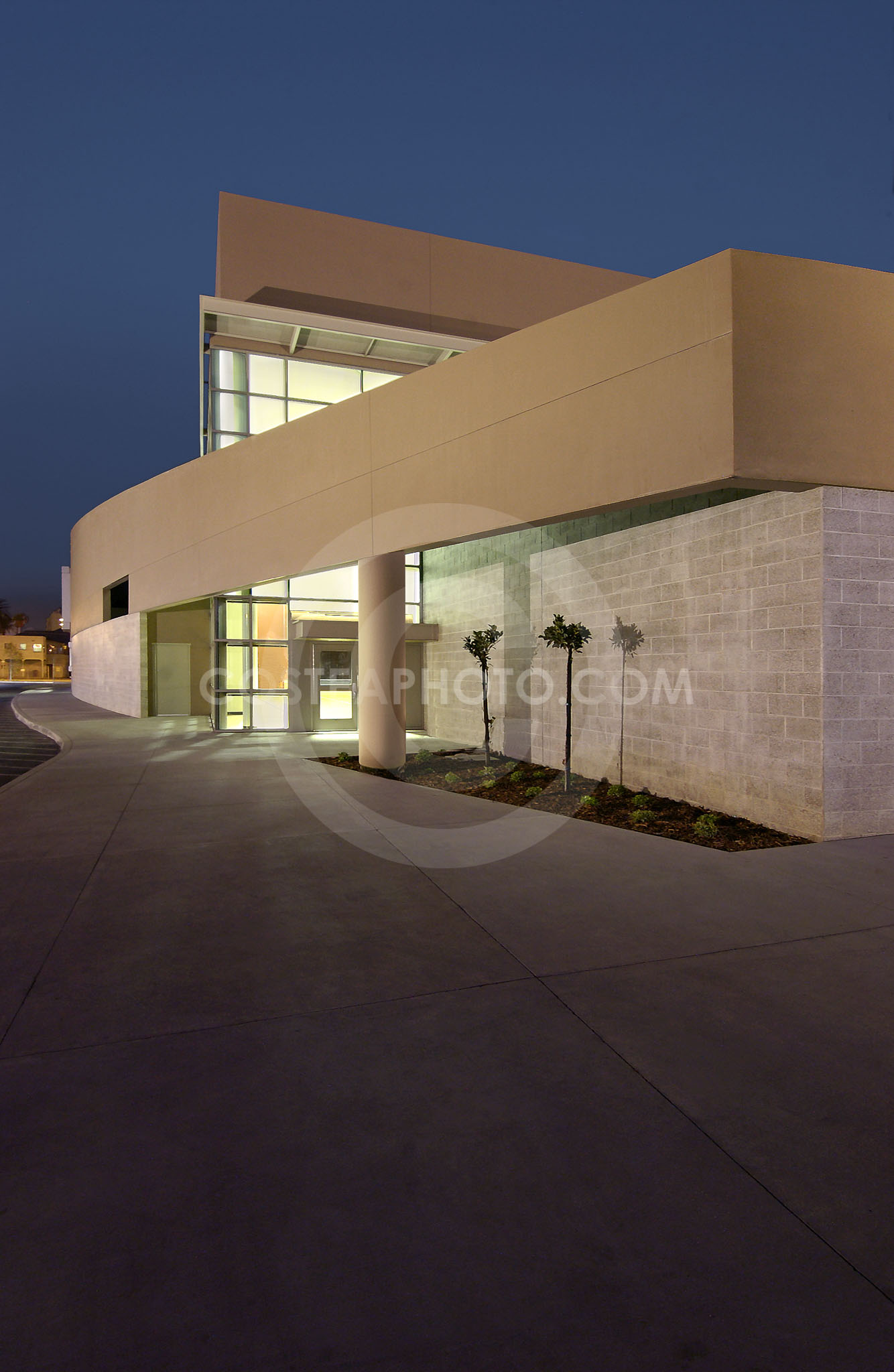 Facade at Dusk 2 (with Column)